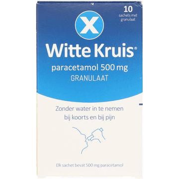 Witte kruis paracetamol (500 mg), 10 Sticks