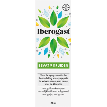 Iberogast vloeistof bij maagklachten, misselijkheid of darmkrampen, 20ml