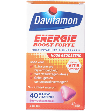 Davitamon Energie Boost Forte kauwvitamines, 40 stuks