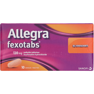 Allegra Fexotabs 120 mg omhulde tabletten, 10 stuks