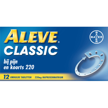 Aleve Classic bij o.a. hoofdpijn, griep, verkoudheid en kiespijn, 12 tabletten