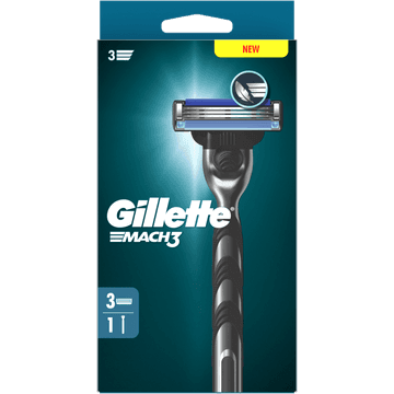 Gillette Mach3 Base 1 Handvat + 3 Navulmesjes Voor Mannen