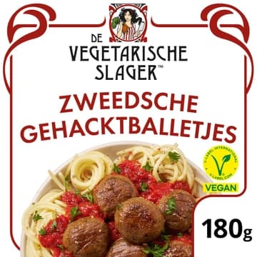 De Vegetarische Slager Zweedsche Gehacktballetjes Vegan 180 g