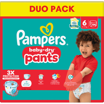 Pampers Baby-Dry Pants Luierbroekjes Maat 6, 64 Luierbroekjes