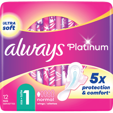 Always Platinum Normal (Maat 1) Maandverband Met Vleugels 12