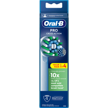 Oral-B Pro Cross Action Opzetborstels, 4 Stuks