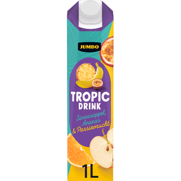 Jumbo Tropic Drink Sinaasappel, Ananas & Passievrucht 1 L