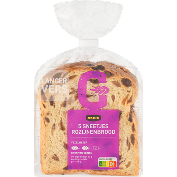 Jumbo - Rozijnenbrood Sneetjes - 5 Stuks