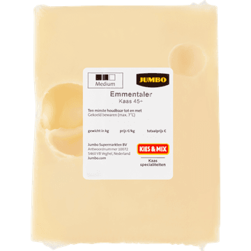 Jumbo Emmentaler Kaas 45+ ca 120g