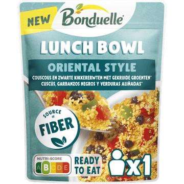 Bonduelle Lunch Bowl Oriental Style - Couscous en zwarte kikkererwten met gekruide groenten 250g