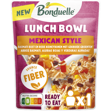 Bonduelle Lunch Bowl Mexican Style - Basmati rijst en rode kidneybonen met gekruide groenten 250g