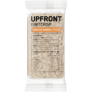 Upfront Eiwitreep Cripsy Vanille Kaneel 50g