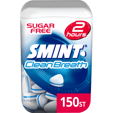 Smint Clean Breath Peppermint Suikervrij Pot 150 stuks