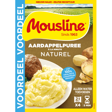 Mousline Aardappelpuree Naturel À La Minute Voordeelverpakking 356g