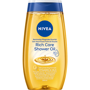 NIVEA Rich Care Shower Oil - Hydraterende doucheolie - Met Vitamine C en E - 200ml