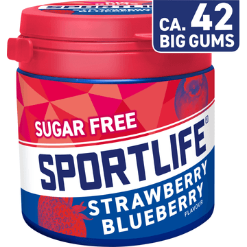 Sportlife Strawberry Blueberry Flavour Suikervrije Kauwgom 99 g
