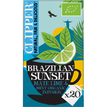 Clipper Brazilian Sunset Mate, Lime & Mint Organic Infusion 20 Zakjes 40 g