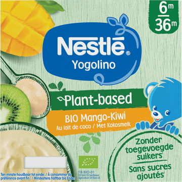 Nestlé Yogolino Bio Mango-Kiwi met Kokosmelk 6m-36m 4 x 90 g