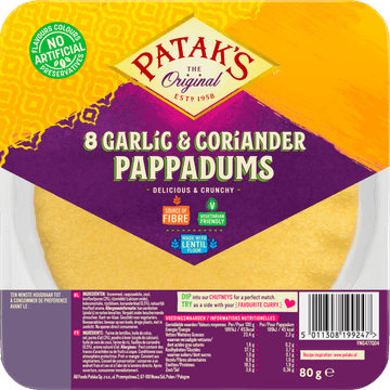 Pappadums Garlic & Coriander