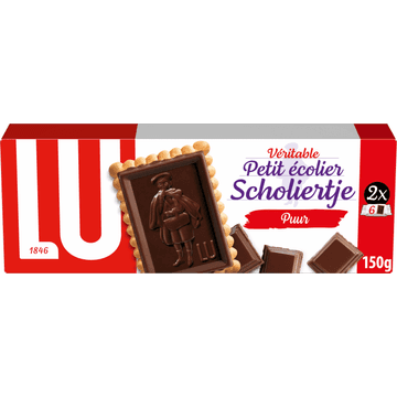 LU Scholiertje Chocolade Koekjes Puur (2x75 g) 150g