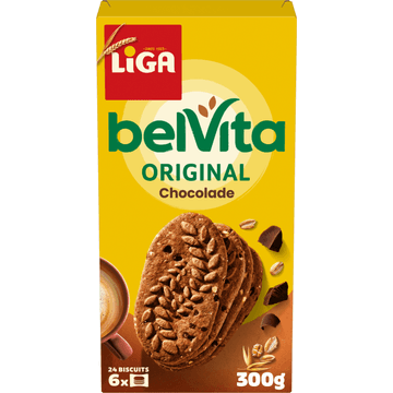 Liga belVita Plain Chocolade 6x4 biscuits 300 g
