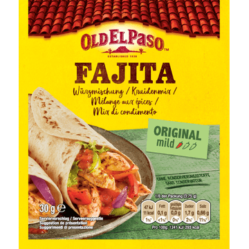 Old El Paso Kruidenmix Fajitas Original Mild 30 g