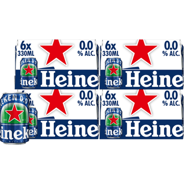 Heineken - Premium Pilsener 0.0% - Blik - 4 x 6 x 330ML
