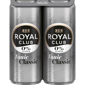 Royal Club 0% Suiker Tonic Classic 4x250ML