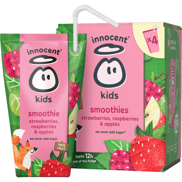 innocent kids smoothies strawberry raspberry 4-pack