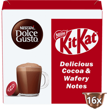 NESCAFÉ Dolce Gusto, Chocolademelk Capsules KitKat, 16 cups, 256 gr