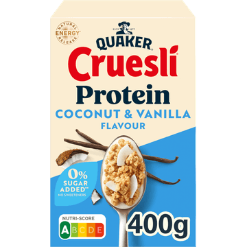 Quaker Cruesli Protein Zero Sugar Added Coconut & Vanilla 400 g