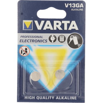 Varta Knoopcel batterij V13GA alkaline 1,5V 2 stuks