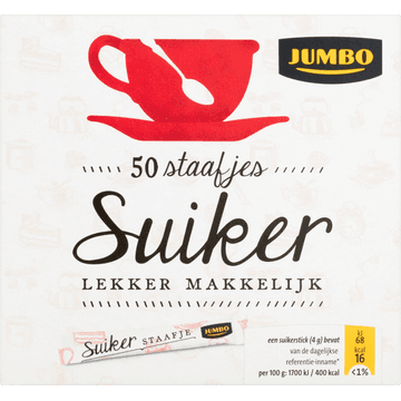 Jumbo Suiker Staafjes 50 Stuks 200 g