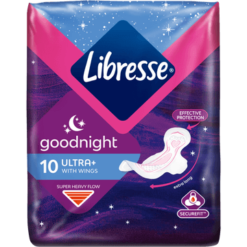 Libresse Ultra Thin Goodnight Wings Maandverband 10 Stuks