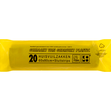 Komo Huisvuilzakken + Sluitstrips 20 Stuks