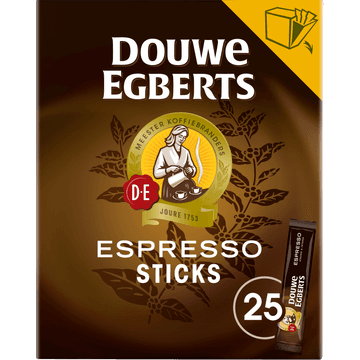 Douwe Egberts Espresso Sticks Oploskoffie 25 Stuks