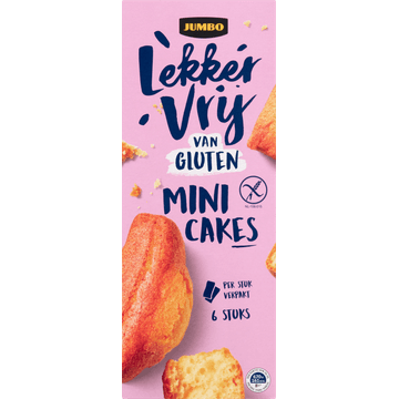 Jumbo Lekker Vrij van Gluten Mini Cakes 6 Stuks 230 g