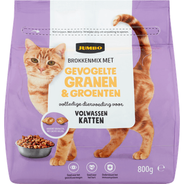 Jumbo Brokkenmix met Gevogelte Granen & Groenten Katten Volwassen 800g