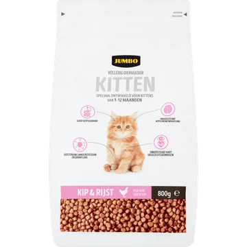Jumbo Volledig Diervoeder Kitten Kip & Rijst 800 g