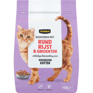 Jumbo Brokkenmix met Rund Rijst & Groenten Katten Volwassen 1,5kg