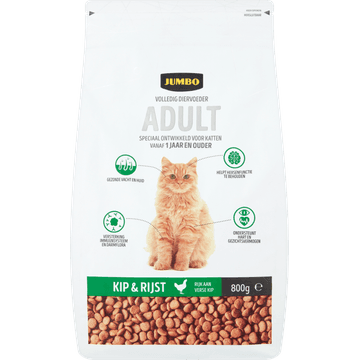Jumbo Volledig Diervoeder Adult Kip & Rijst 800 g