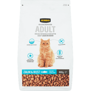 Jumbo Volledig Diervoeder Katten Volwassen Zalm & Rijst 800g