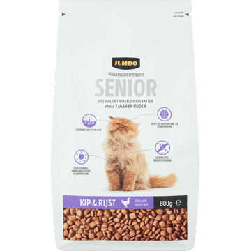 Jumbo Volledig Diervoeder Katten Senior Kip & Rijst 800 g