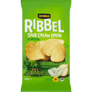 Jumbo Ribbel Sour Cream Onion Chips 250 g