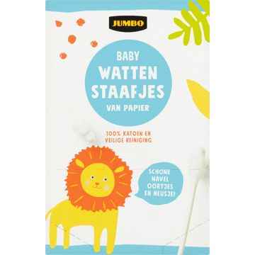 Jumbo Baby Wattenstaafjes van Papier 72 Stuks