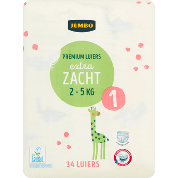 Jumbo Premium Luiers Maat 1 2-5 kg 34 Stuks
