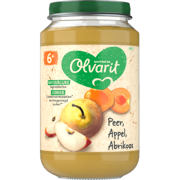 Olvarit Peer Appel Abrikoos 6+ Maanden 200 g