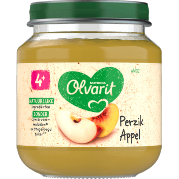 Olvarit Perzik Appel 4+ Maanden 125 g