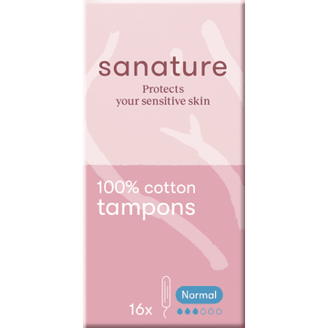 Sanature 100% Katoenen Tampons Normal 16 Stuks