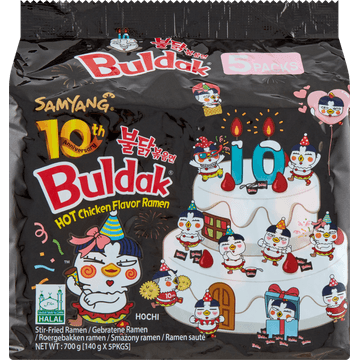 Samyang Buldak Hot Chicken Flavor Ramen 5 x 140 g
